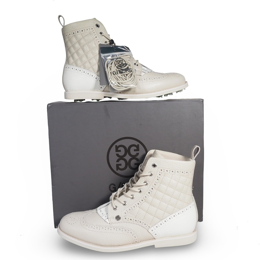 G/FORE Kiltie Gallivanter Longwing Golf Boots Womens 9 Cream G4LS23EF14 NEW